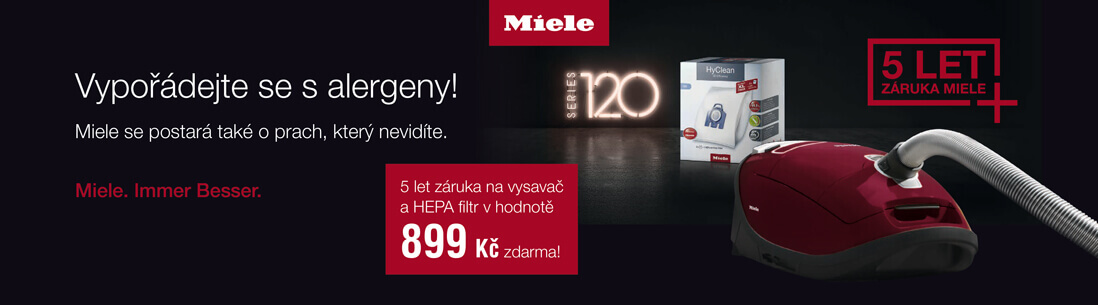 Miele - 5 let záruka na vysavač a HEPA filtr