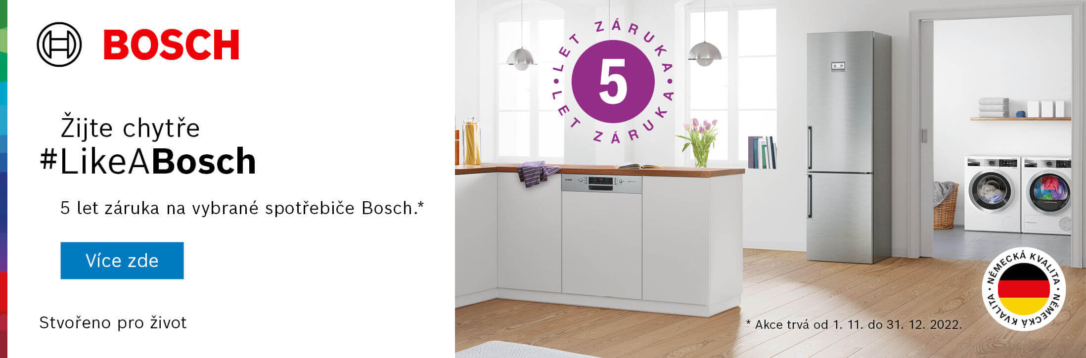 Bosch - 5 let záruka na vybrané spotřebiče Bosch