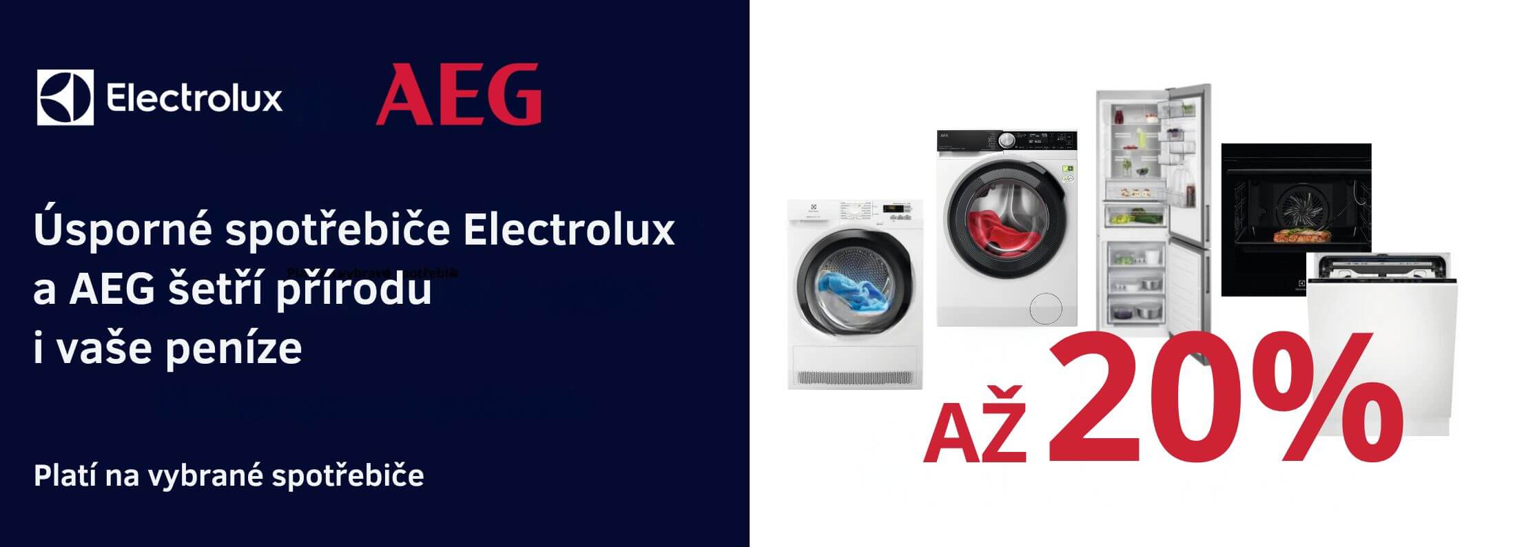 Electrolux + AEG úsporné spotřebiče se slevou až 20%