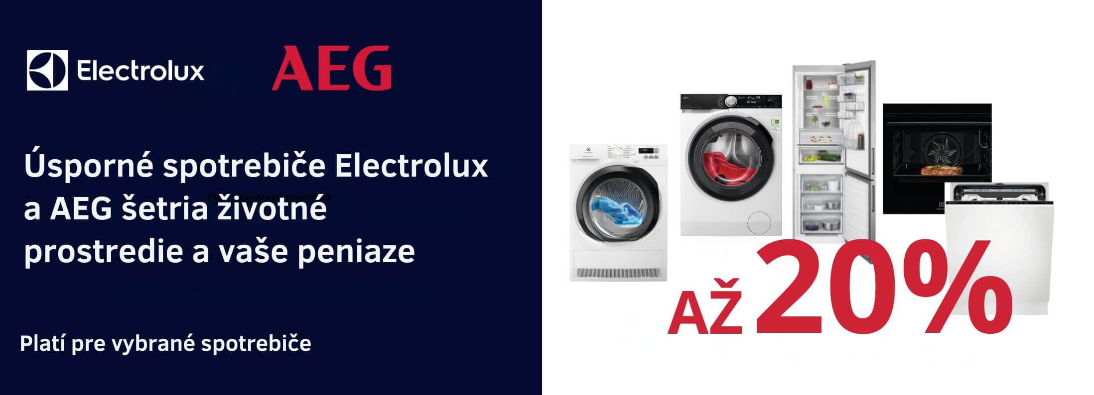 Electrolux + AEG úsporné spotrebiče se zľavou až 20%