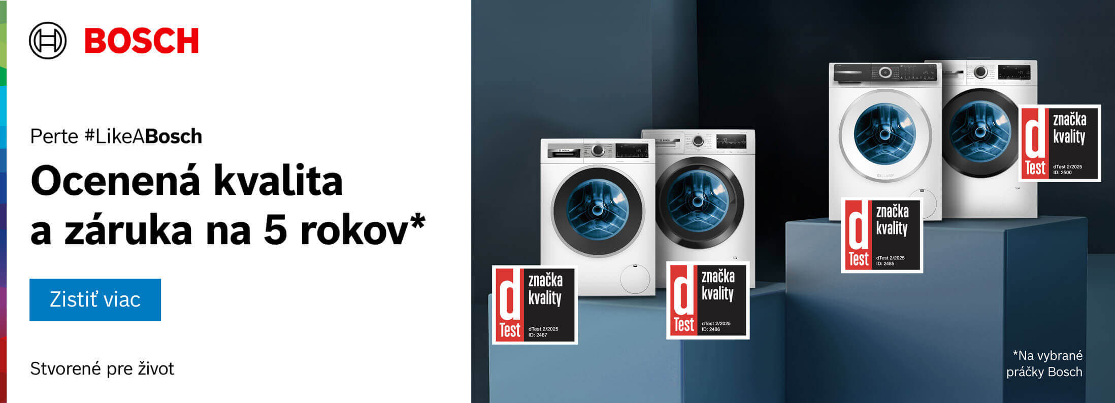 Ocenené práčky Bosch so zárukou 5 rokov