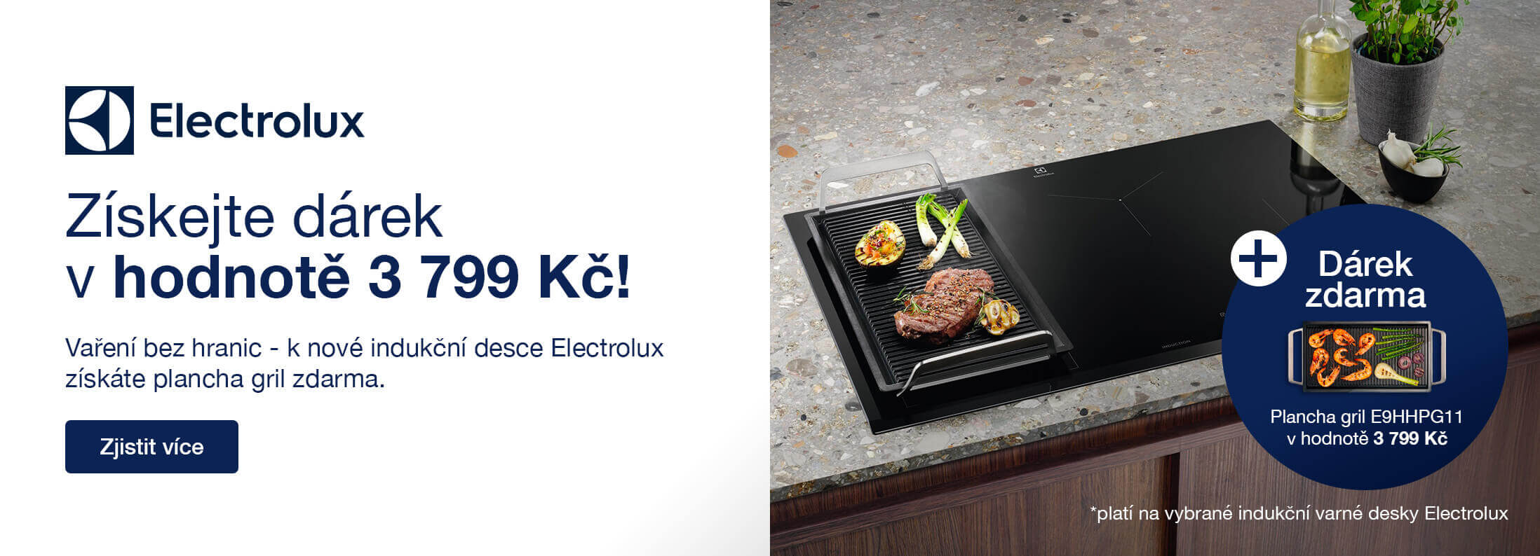 Kupte indukční varnou desku Electrolux a získejte Plancha gril zdarma