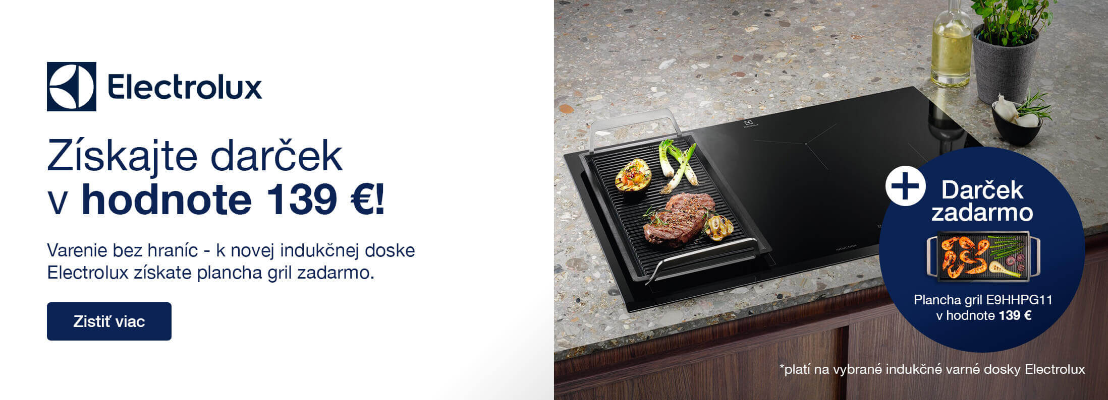 Kúpte si indukčnú varnú dosku Electrolux a získajte gril Plancha zadarmo
