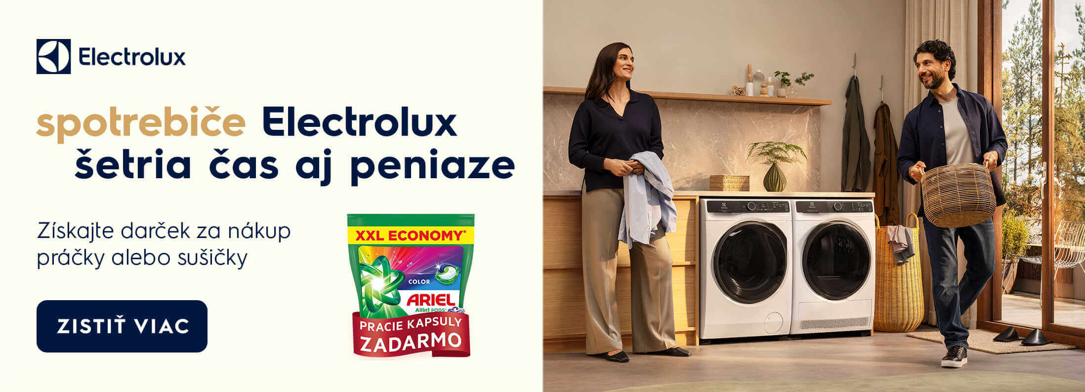 Kúpte si práčku, sušičku alebo práčku so sušičkou Electrolux a získajte kapsule Ariel