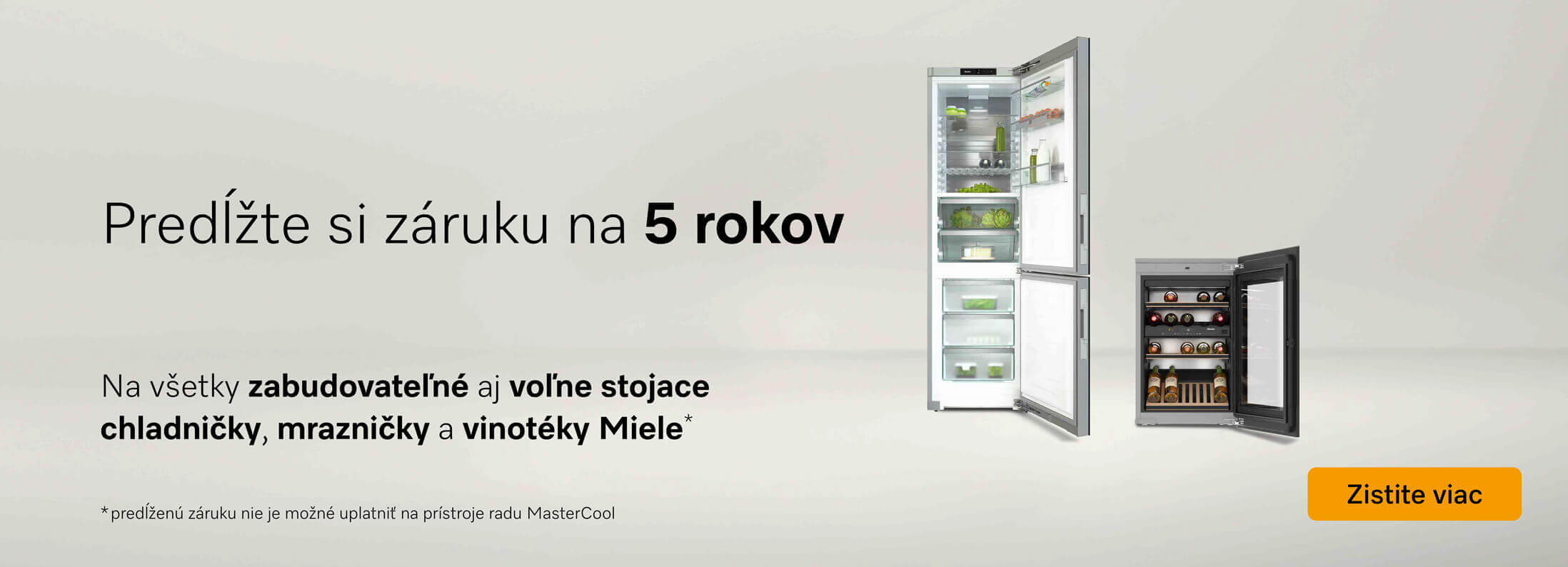 Miele - 5 rokov záruka na chladenie