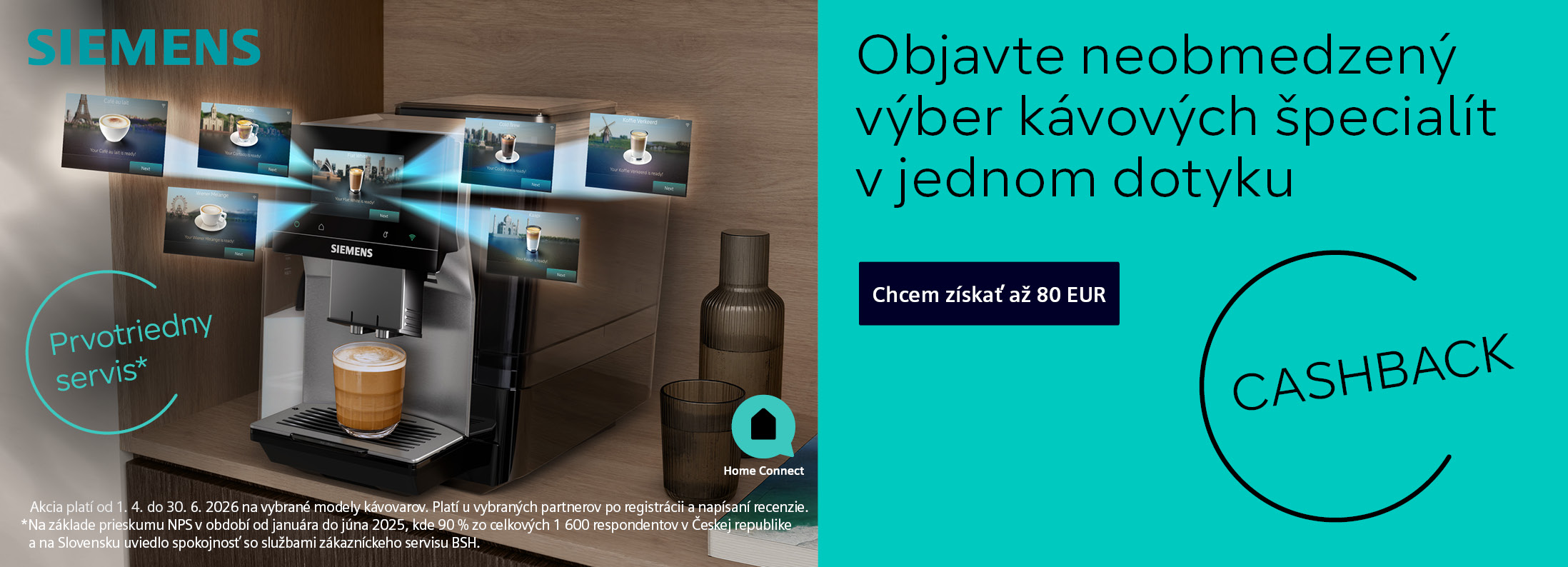 Siemens cashback získajte až 80 € pri kúpe kávovaru