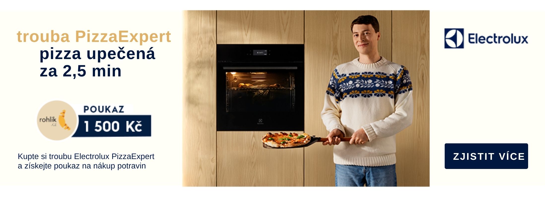 K troubě Electrolux PizzaExpert poukaz na nákupy za 1 500 Kč