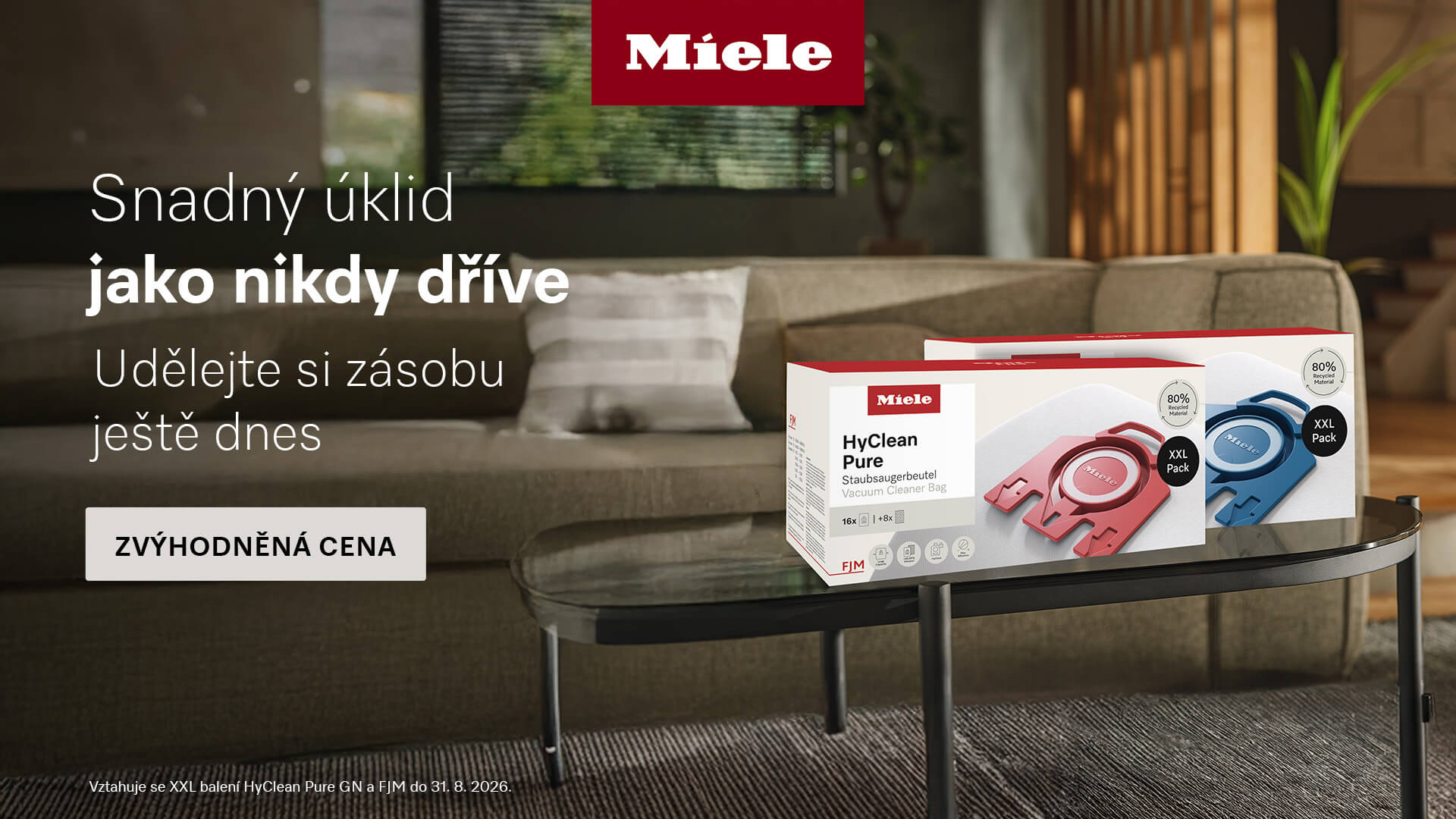 Sleva 20 % na XXL balení sáčků do vysavačů Miele