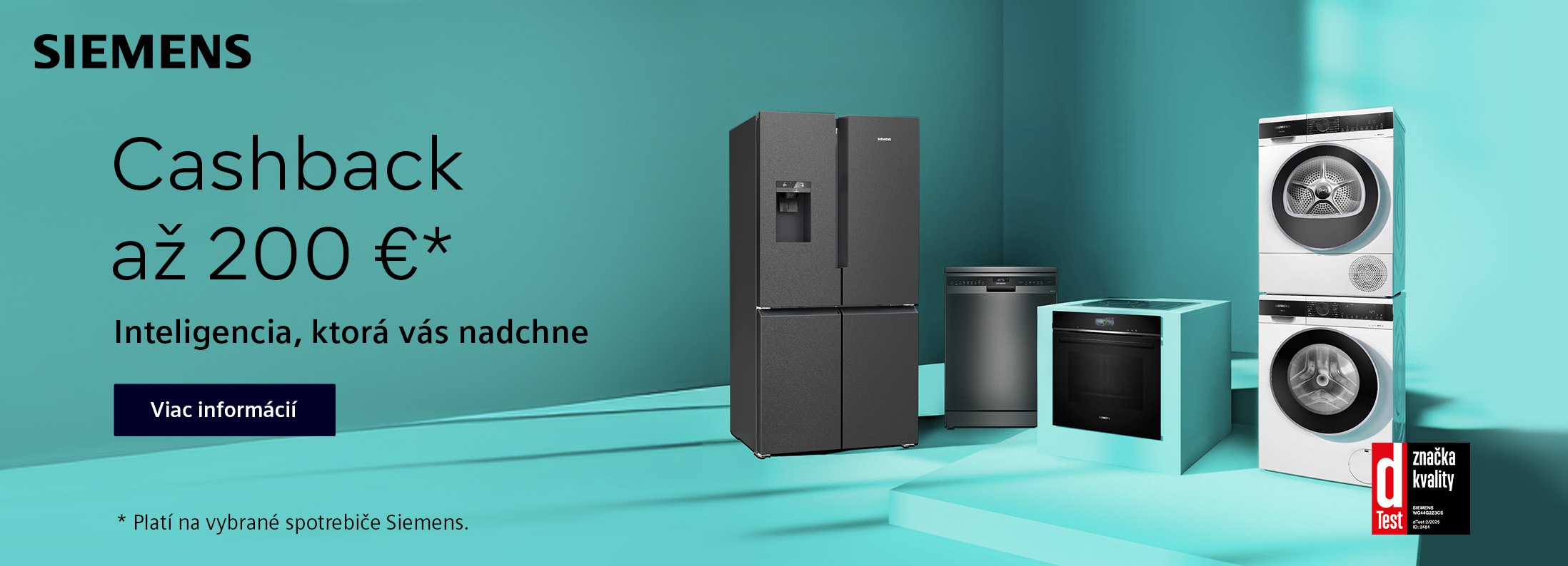 Siemens cashback až 200 €. Inteligencia, ktorá vás nadchne.