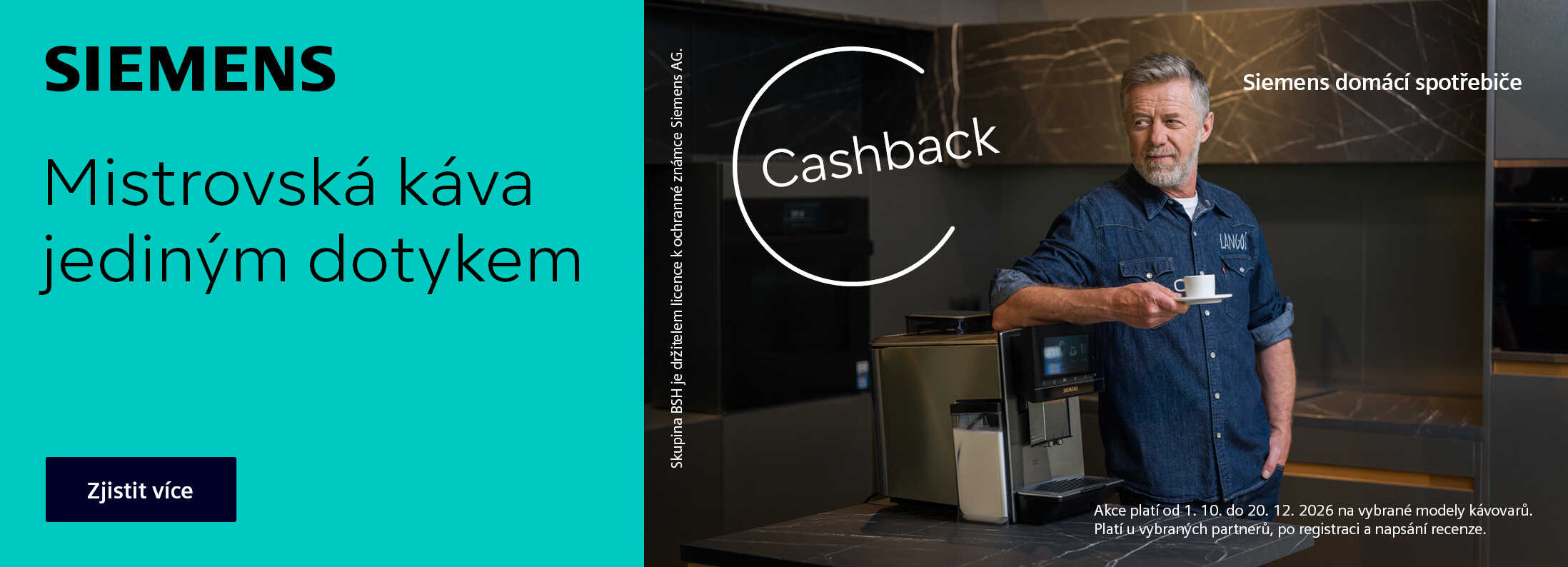 Siemens cashback až 2 000 Kč zpět při koupi kávovaru