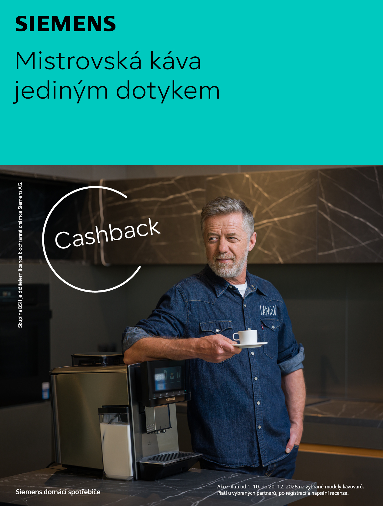 Siemens cashback až 2 000 Kč zpět při koupi kávovaru