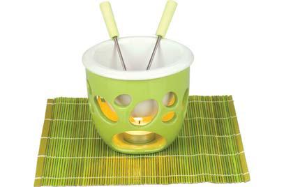 DÁREK- čokoládové fondue Eva Kera zelené s podložkou