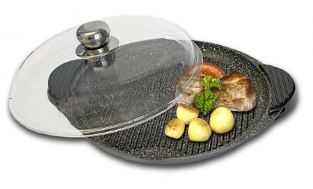Grilovací pánev- deska STONELINE 28 cm INDUKCE s poklicí