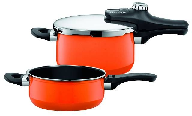 Tlakový hrnec Sicomatic ECONTROL WILD ORANGE DUO > varianta Duo 4,5 + 3 litrů