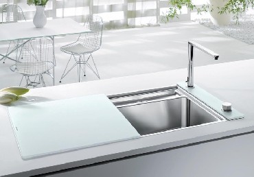 STATURA 6-IF Crystal, kuchyňský dřez nerez/ bílá, s excentrem a příslušenstvím - 516101