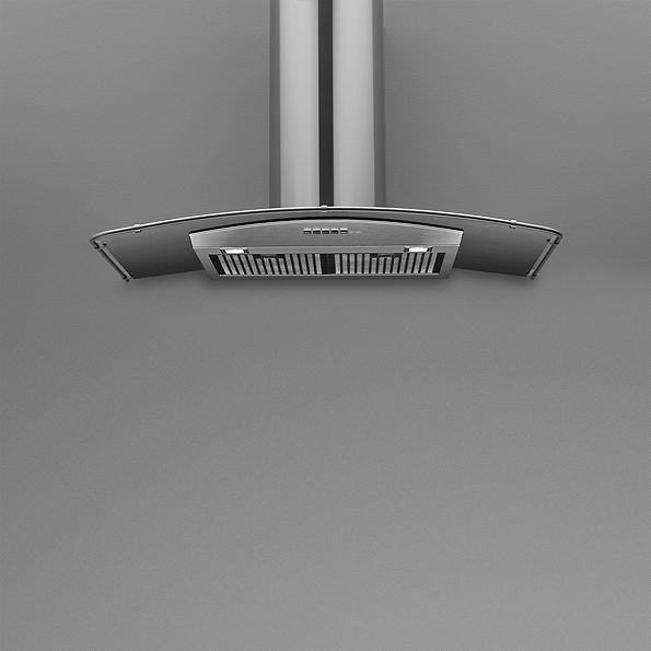 Design ASTRA inox ostrůvkový 90 cm motor 800 m3/hod