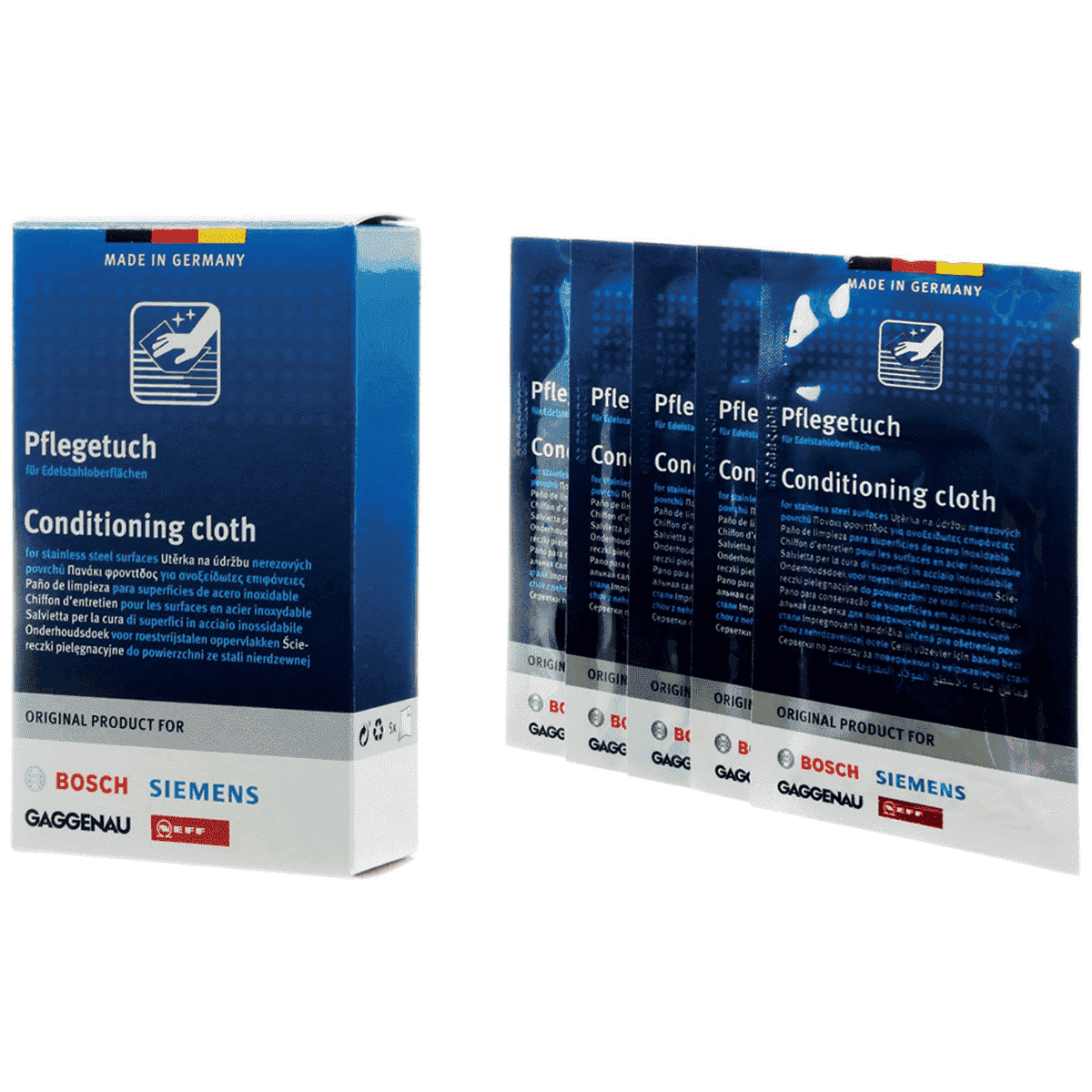 Ošetřujicí ubrousky na nerezové povrchy sada 5 ks 312007