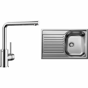 Blanco SET 04-D 25 Tipo 45 S Compact Přírodní lesk + Mila Chrom