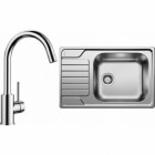 Blanco Set 05-D 25 Dinas XL 6 S Compact Kartáčovaný + Mida Chrom
