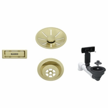 Blanco Odtoková sada 3 1" InFino pro jednu vaničku, přepad C-overflow, satin gold - 207423
