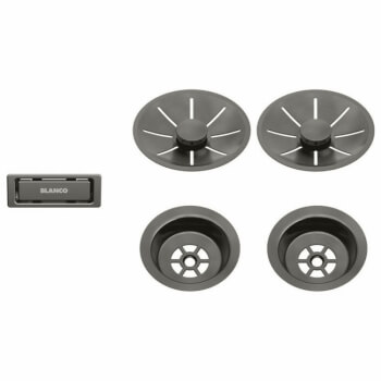 Blanco Odtoková sada InFino s přepadem C-overflow, satin dark steel pro dva dřezy - 206901