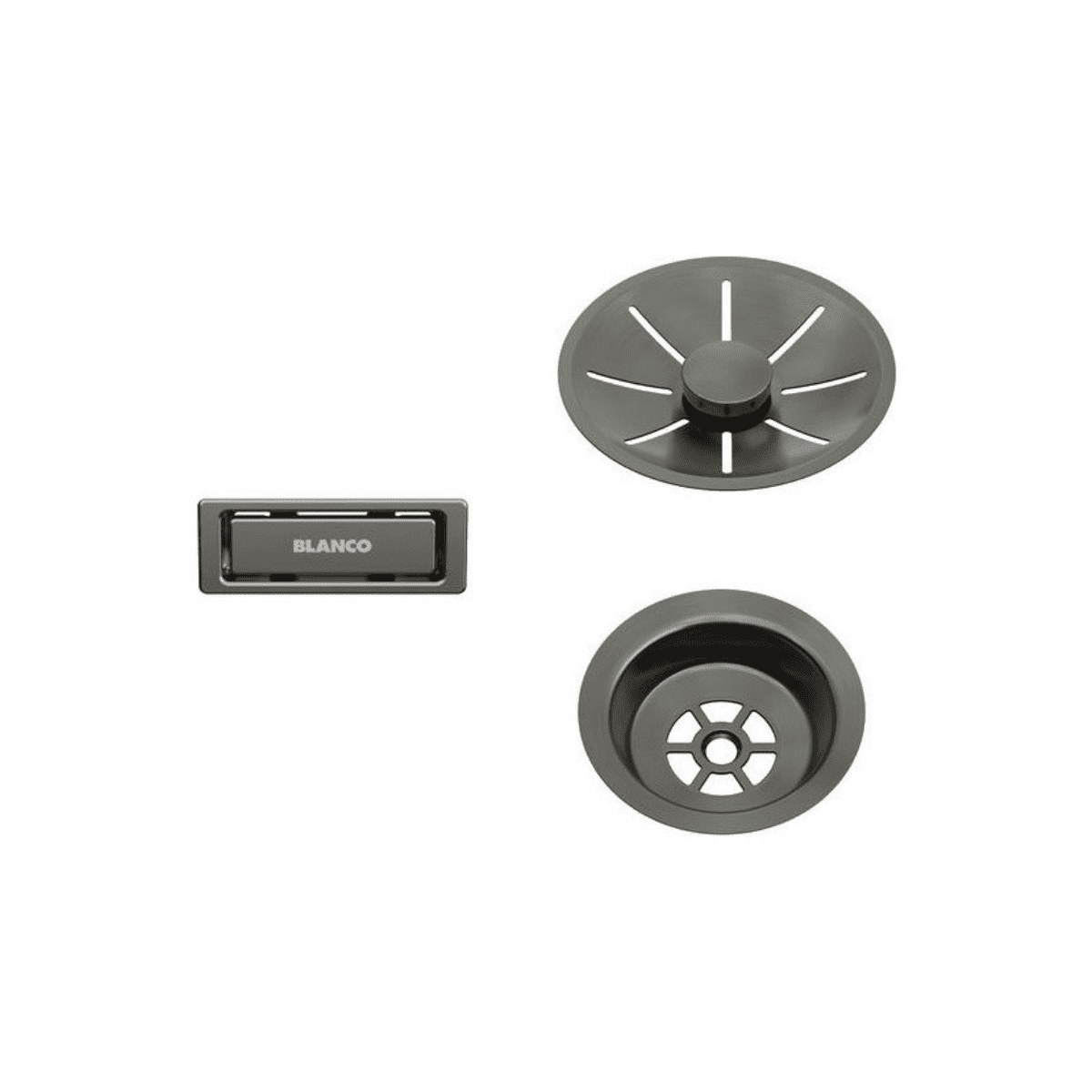 Odtoková sada InFino s přepadem C-overflow, satin dark steel - 206900