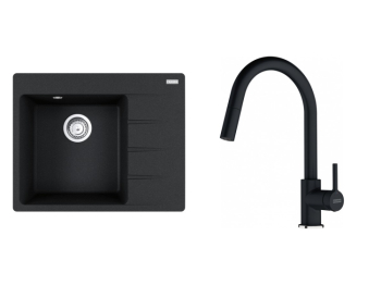 Franke Set CNG 611-62 TL/2 Onyx + FC 6051 LINA S vytahovací koncovkou Fragranit Onyx
