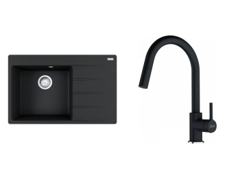 Franke Set CNG 611-78/2 TL Onyx + FC 6051 LINA S vytahovací koncovkou Fragranit Onyx