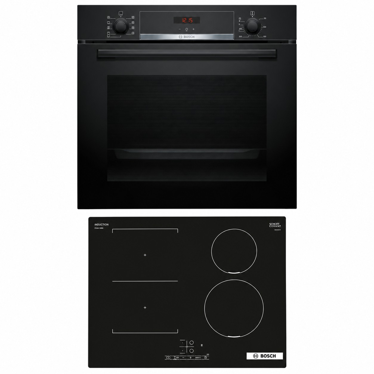 Set Bosch trouba HBA514BB3 + Bosch indukční deska PVS611BB6E