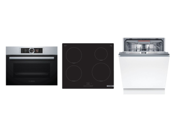 Bosch Set Bosch trouba CSG656BS2 + Bosch varná deska PUE611BB5E + Bosch myčka SMV4EVX08E