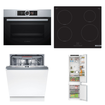 Bosch Set Bosch trouba CSG656BS2 + Bosch varná deska PUE611BB5E + Bosch myčka SMV4EVX08E + Bosch chladnička KIN96VFD0