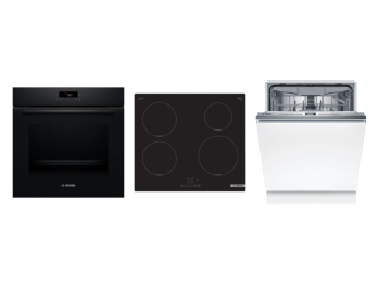 Bosch Set Bosch trouba HBA572BB4 + Bosch varná deska PUE611BB5E + Bosch myčka SMV4HVX14E