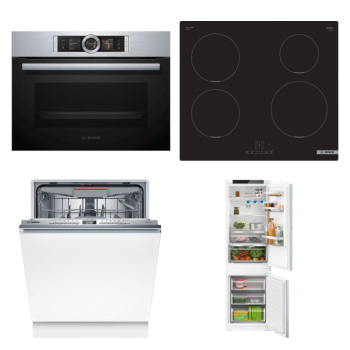Bosch Set Bosch trouba CSG656BS2 + Bosch varná deska PUE611BB5E + Bosch myčka SMV4EVX08E + Bosch chladnička KIN86VSE0