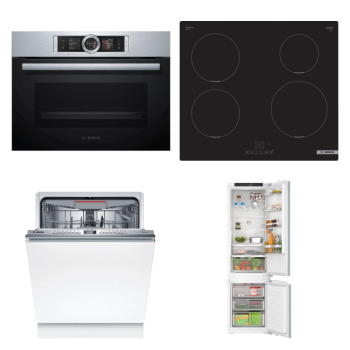 Bosch Set Bosch trouba CSG656BS2 + Bosch varná deska PUE611BB5E + Bosch myčka SBH4ECX10E + Bosch chladnička KIN96VFD0