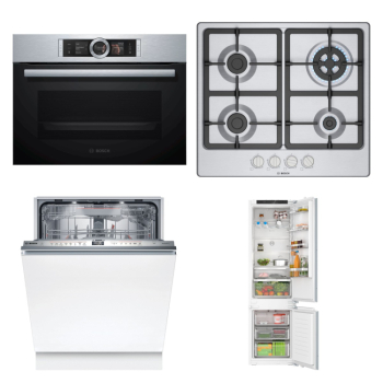 Bosch Set Bosch trouba CSG656BS2 + Bosch varná deska PGH6B5K90 + Bosch myčka SMV6ZDX16E + Bosch chladnička KIN96VFD0