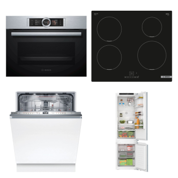 Bosch Set Bosch trouba CSG656BS2 + Bosch varná deska PIE611BB5E + Bosch myčka SMV6ZDX16E + Bosch chladnička KIN96VFD0