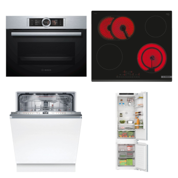 Bosch Set Bosch trouba CSG656BS2 + Bosch varná deska PKN631FP2E + Bosch myčka SMV6ZDX16E + Bosch chladnička KIN96VFD0
