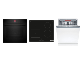 Bosch Set Bosch trouba HBG7742B1 + Bosch varná deska PVS611BB6E + Bosch myčka SBH4ECX10E