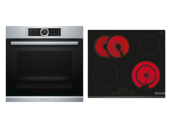 Bosch Set Bosch trouba HRG675BS1 + Bosch sklokeramická deska PKN631FP2E