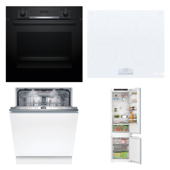 Bosch Set Bosch trouba HBA514BB3 + Bosch varná deska PIF612BB1E + Bosch myčka SMV6ZDX16E + Bosch chladnička KIN96VFD0