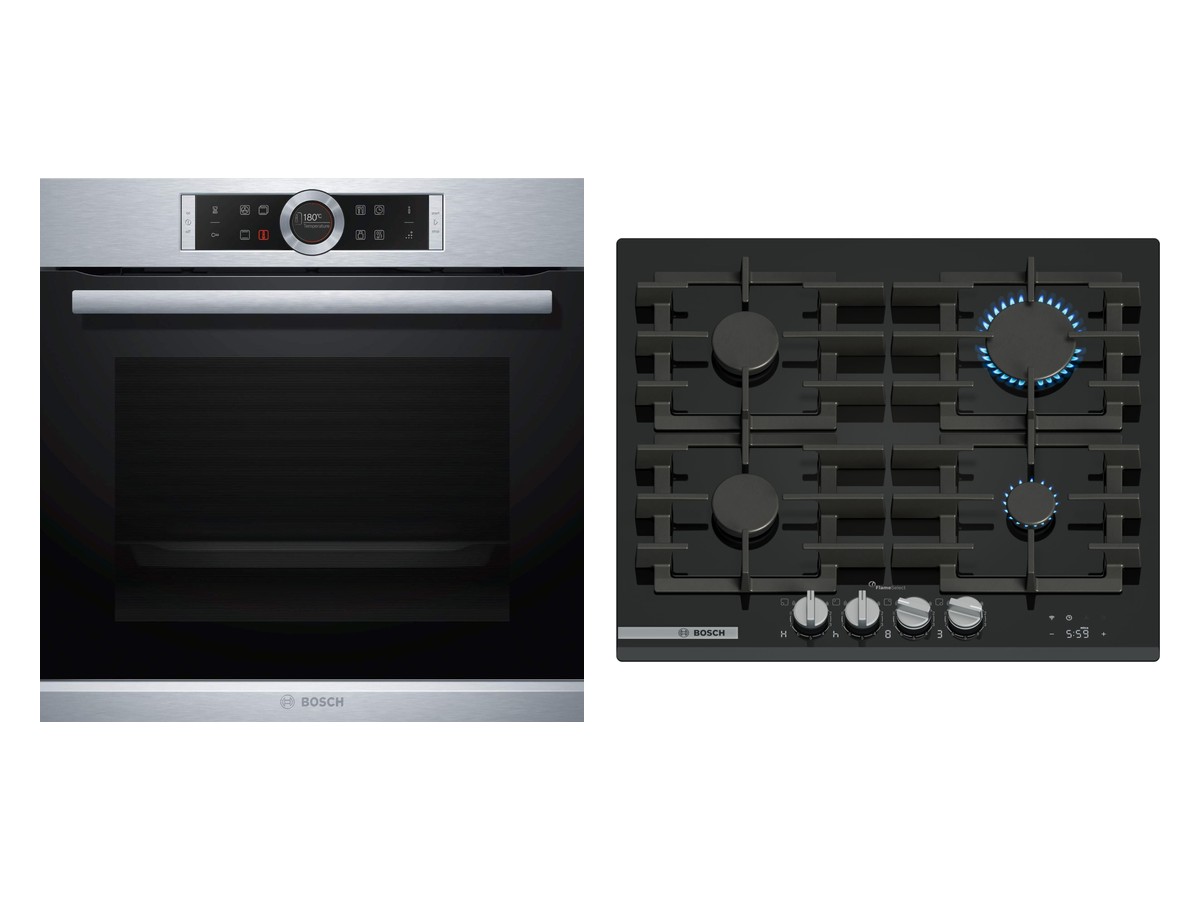 Set Bosch trouba HBG655NS1 + Bosch varná deska PRP6A6H40