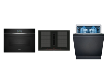 Siemens Set Siemens kompaktní trouba CB734G1B1 + Siemens indukční deska s odsáváním EX875LX67E + Siemens myčka SN65ZX17CE