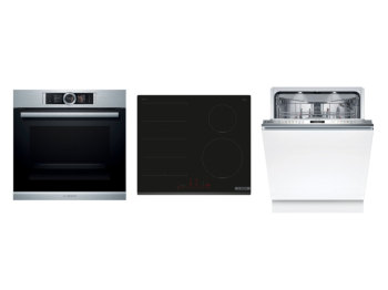Bosch Set Bosch trouba HSG656XS1 + Bosch varná deska PIX631HC1E + Bosch myčka SMV6ECX20E