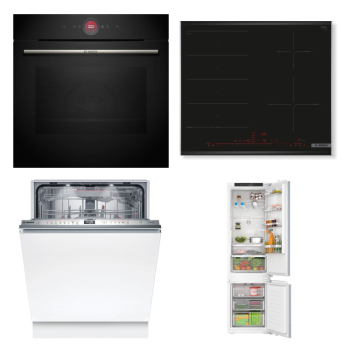 Bosch Set Bosch trouba HBG7742B1 + varná deska PXE675DC1E + myčka SMV6ZDX16E + chladnička KIN96VFD0
