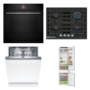 Bosch Set Bosch trouba HBG7742B1 + varná deska PRP6A6H40 + myčka SMV6ZDX16E + chladnička KIN96VFD0