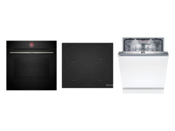 Bosch Set Bosch trouba HBG7742B1 + varná deska PIE61ABB5E + myčka SMV6ZDX16E