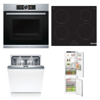 Bosch Set Bosch trouba HNG6764S1 + varná deska PUE611BB5E + myčka SMV6ECX20E + chladnička KIN86ADB0