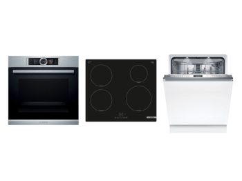 Bosch Set Bosch trouba HSG656XS1 + varná deska PIE611BB5E + myčka SMV6ZCX25E