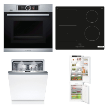 Bosch Set Bosch trouba HNG6764S6 + varná deska PVS611BB6E + myčka SBV6ZCX25E + chladnička KIN86ADD0
