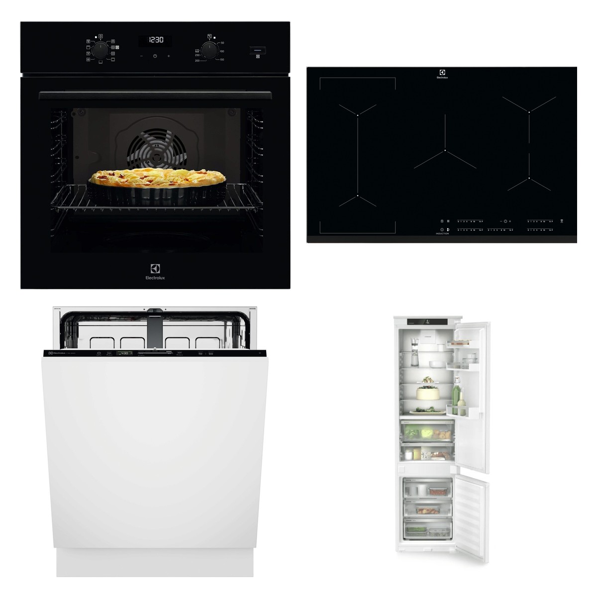 Set Electrolux trouba EOD5F71Z + varná deska EIV835 + myčka E72LB110S + Liebherr chladnička ICBNSd 5623